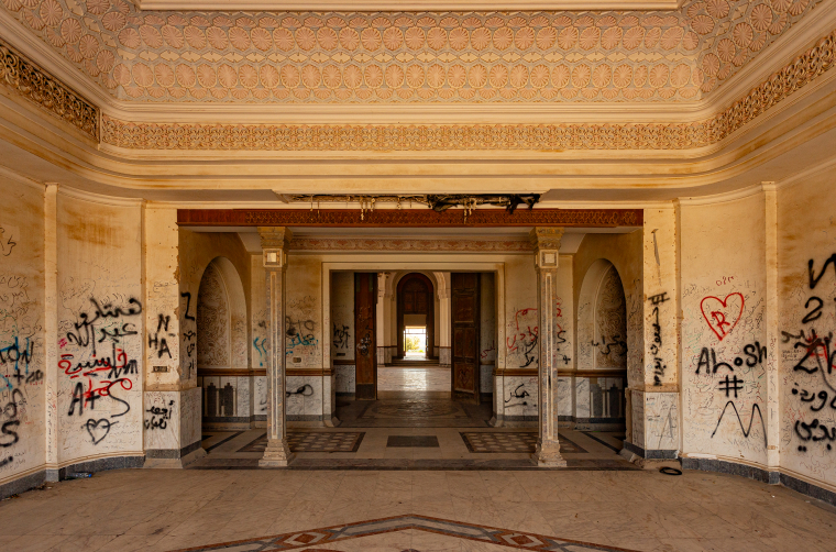Opuštěný palác Saddáma Husajna v Iráku